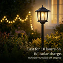 2 Unidades de Lâmpadas Solares de Poste de 63 Polegadas, Luzes de Poste para Exterior, Decorações de Natal, Luzes de Poste para Jardim, Pátio, Gramado, Caminho, Entrada, Porta da Frente/Traseira, Branco Quente, Lâmpada Substituível