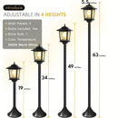 2 Unidades de Lâmpadas Solares de Poste de 63 Polegadas, Luzes de Poste para Exterior, Decorações de Natal, Luzes de Poste para Jardim, Pátio, Gramado, Caminho, Entrada, Porta da Frente/Traseira, Branco Quente, Lâmpada Substituível