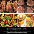 Grill Sem Fumaça para Uso Interno, Placa Antiaderente - Bivolt