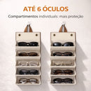 Estojo Porta Óculos Dobrável para Viagem Marrom