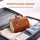 Estojo Porta Óculos Dobrável para Viagem Marrom