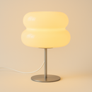 Luminária de Mesa Moderna Vidro e Inox