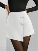 Short-Saia Alfaiataria – laços Elegante e Versátil - Rosence