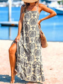 Vestido Longo de Verão – Alças Finas, Estampa Vibrante e Tecido Leve - Rosence