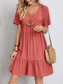 Vestido Midi Casual Feminino Manga Babado – Conforto e Estilo para Todas as Estações | Compre 1 Leve 2 - Rosence