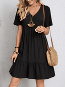 Vestido Midi Casual Feminino Manga Babado – Conforto e Estilo para Todas as Estações | Compre 1 Leve 2 - Rosence