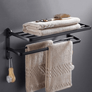 Toalheiro Duplo Preto Matte | Alumínio Espacial Luxo e Design