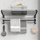 Toalheiro Duplo Preto Matte | Alumínio Espacial Luxo e Design