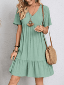 Vestido Midi Casual Feminino Manga Babado – Conforto e Estilo para Todas as Estações | Compre 1 Leve 2 - Rosence