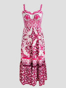 Vestido Maxiny Floral Longo Estampa Floral e Decote V para um Look Sofisticado